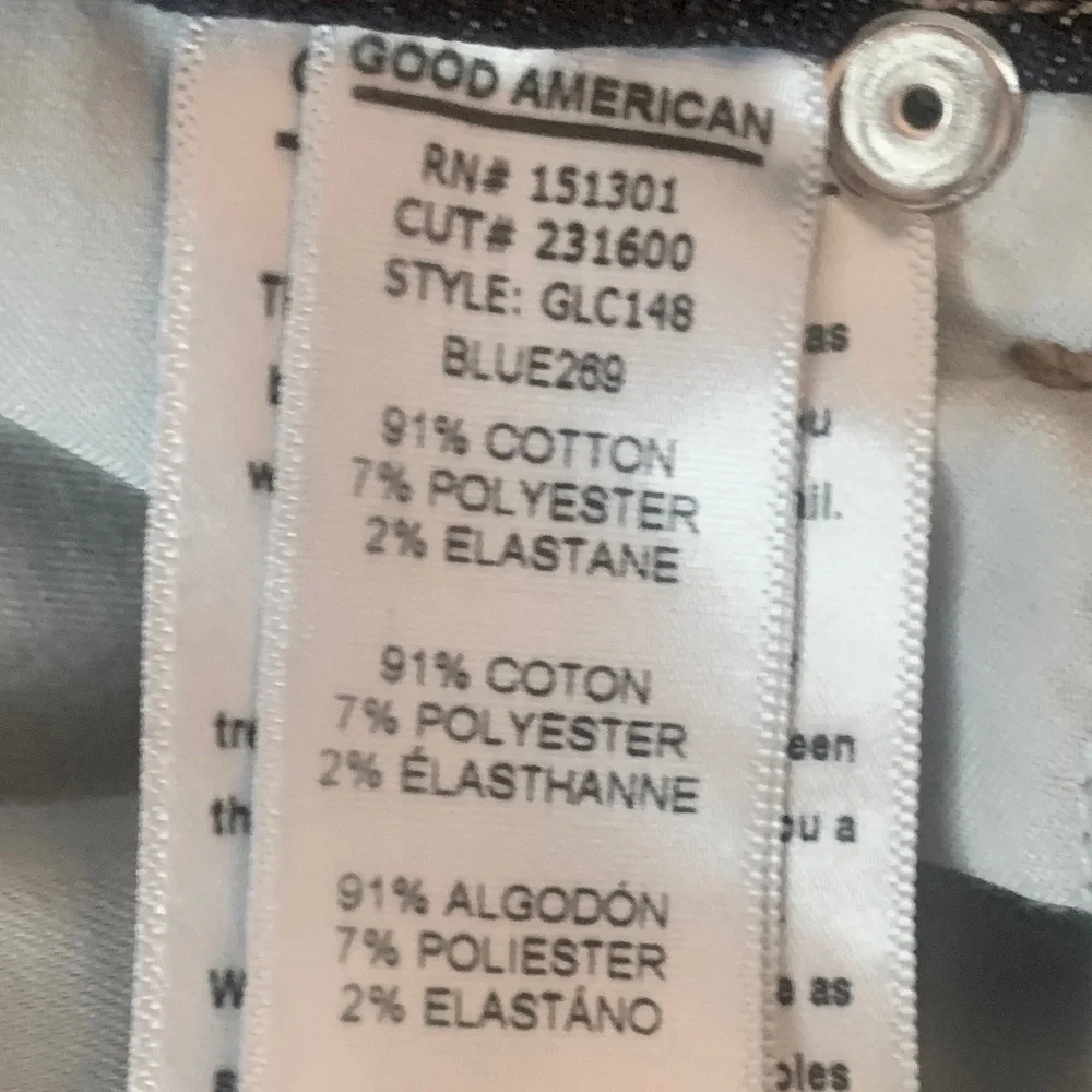 Good American Good Legs Crop Jeans High Rise Dark Wash Women's 16 - Picture 9 of 9